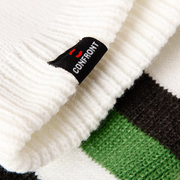 Czapka zimowa damska CONFRONT CZAPKA GREEN STRIPES BEANIE cf33cau19 kolor multicolor