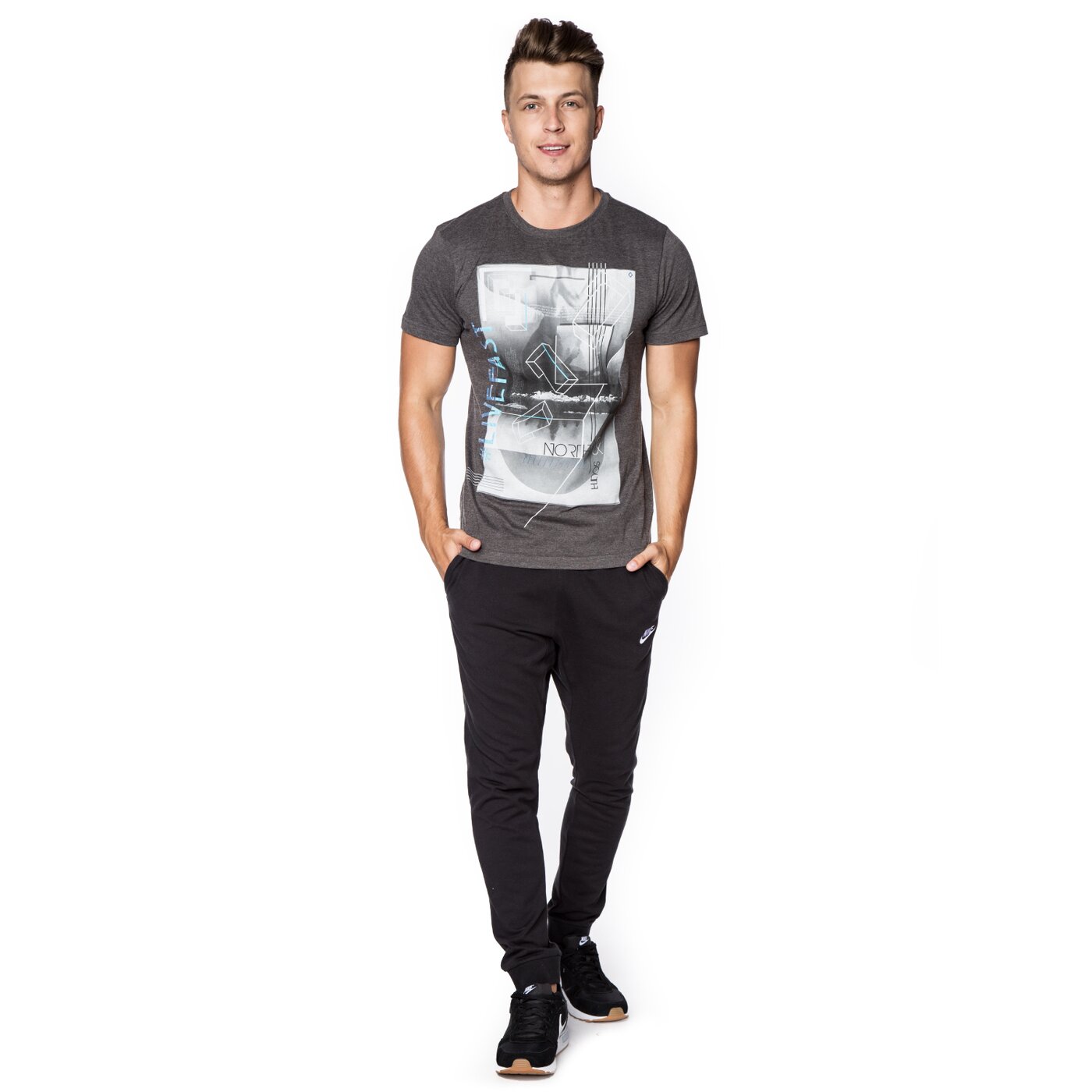 Koszulka męska FEEWEAR T-SHIRT SQUARE fw36tsm09001 kolor szary