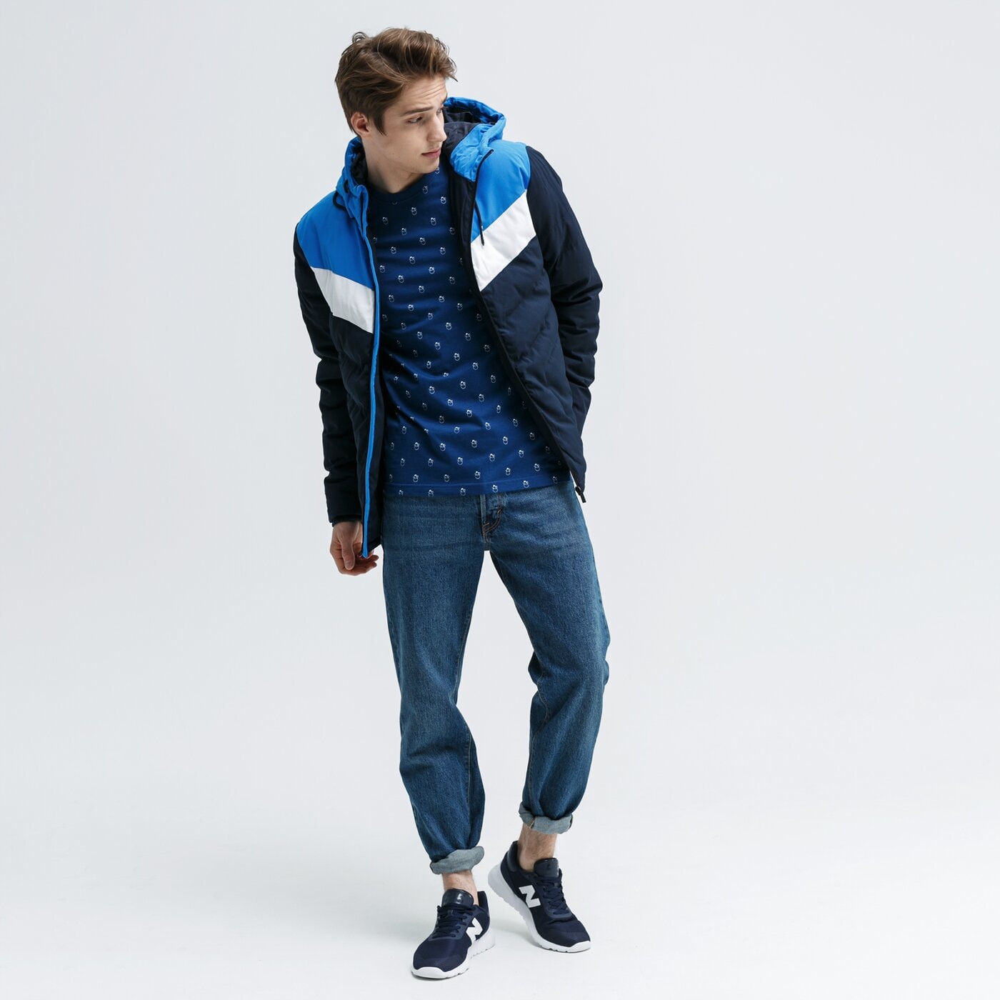 Koszulka męska FEEWEAR T-SHIRT LITTLE SNOWMAN fw39tsm71001 kolor granatowy