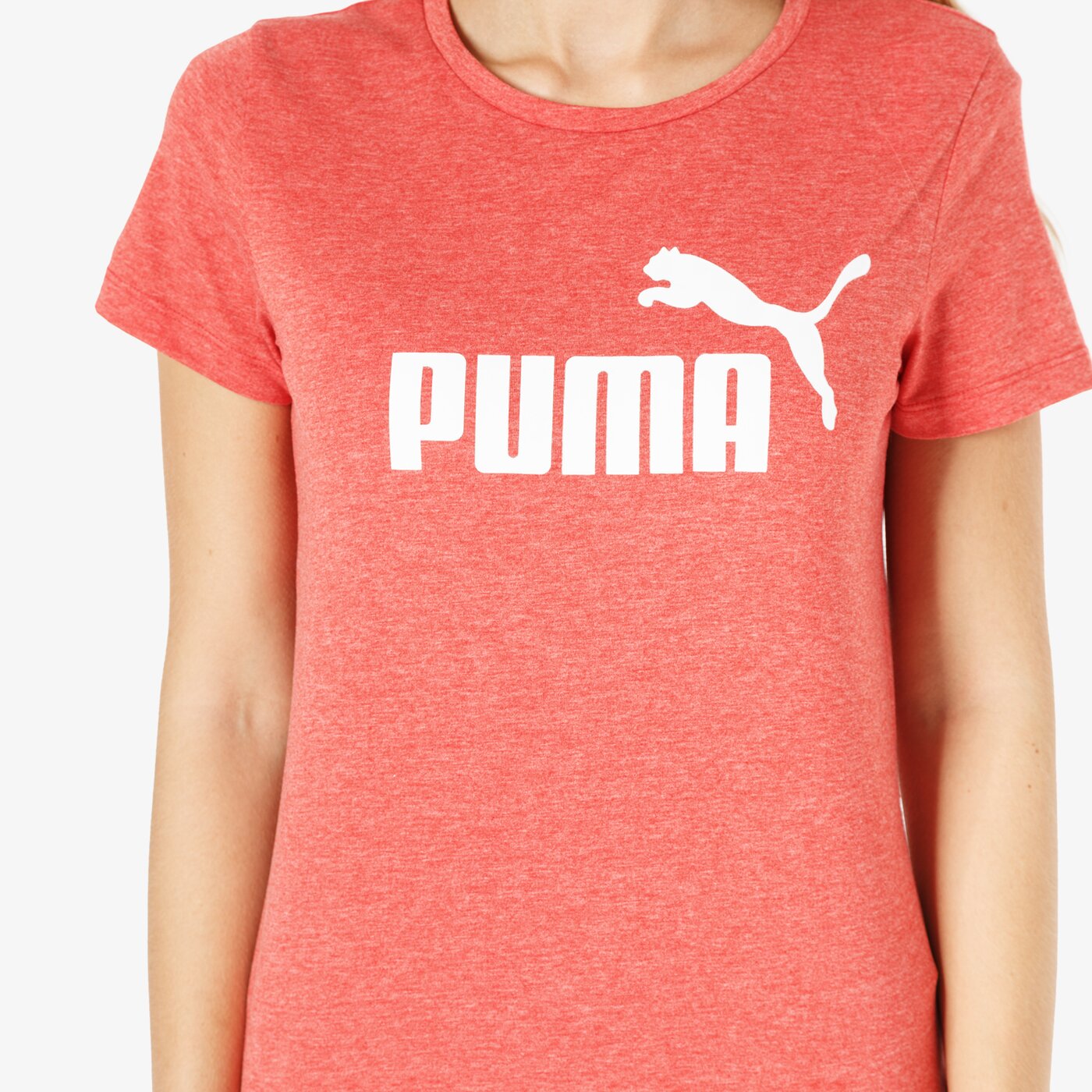 Koszulka damska PUMA T-SHIRT SS ELEVATED ESS LOGO HEATH. 85212712 kolor czerwony