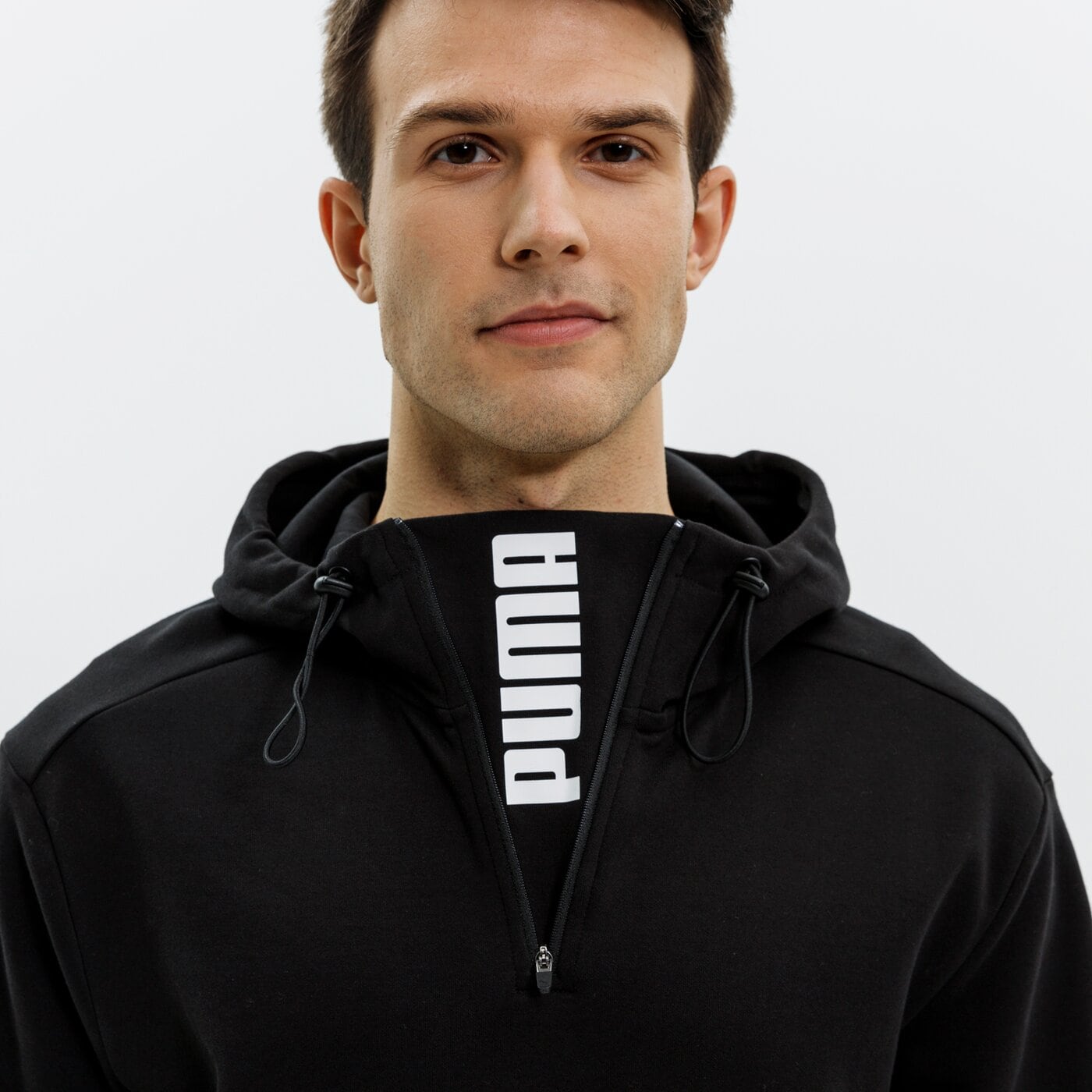 Bluza męska PUMA BLUZA Z KAPTUREM RAD/CAL HALF ZIP DK - PUMA BLACK 58938901 kolor czarny