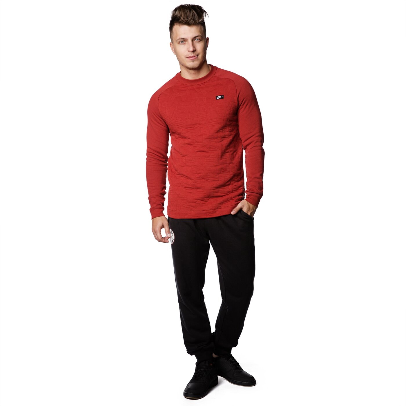 Bluza męska NIKE BLUZA MODERN CRW BB 806679674 kolor bordowy