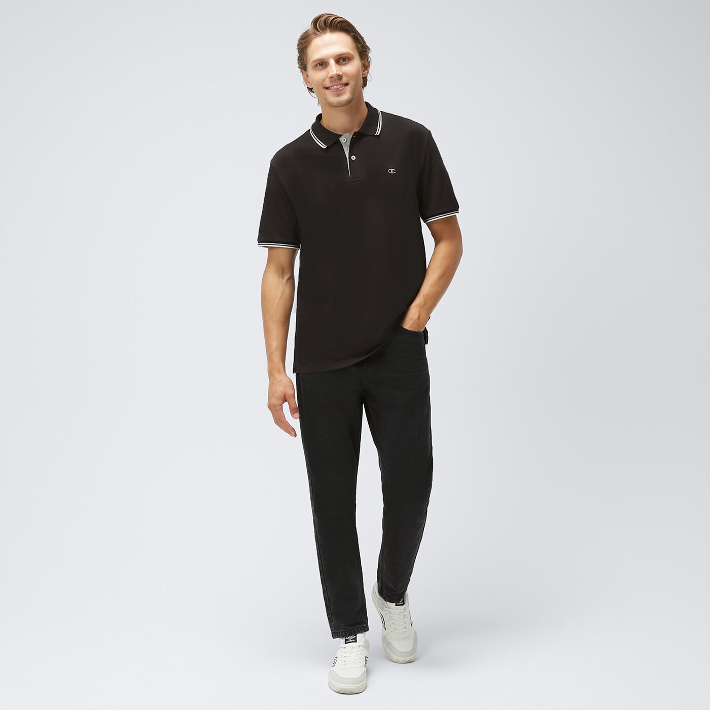 Koszulka polo męska CHAMPION POLO 218755kk001 kolor czarny