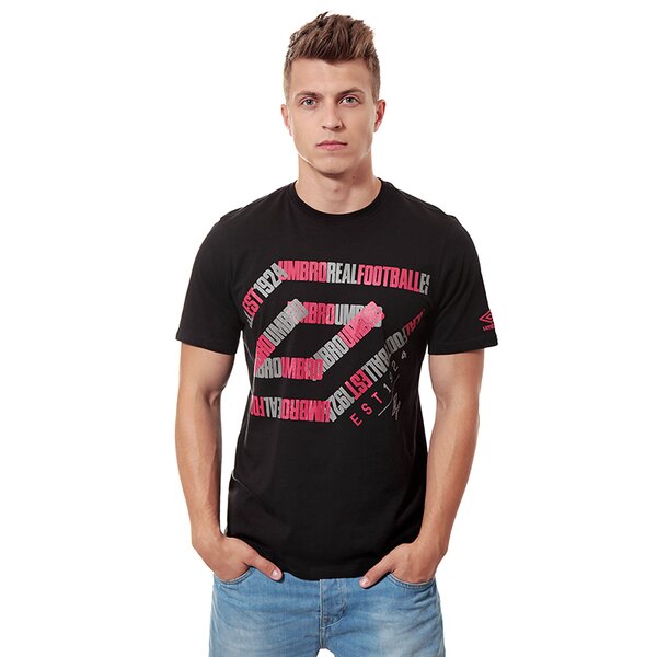 Koszulka męska UMBRO T-SHIRT ANGLED DIAMOND GRAPHIC TEE 62606u060 kolor czarny