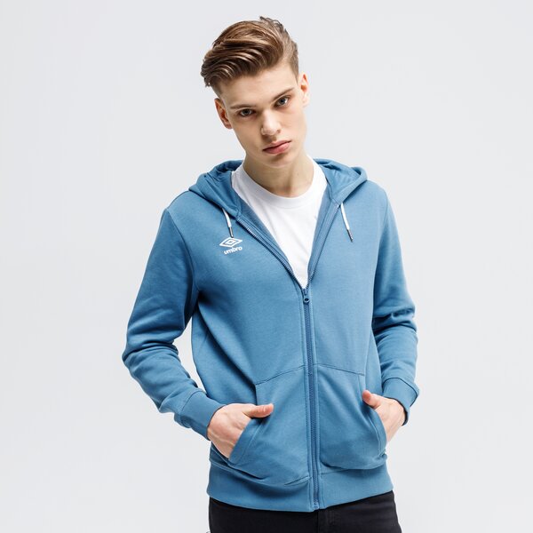Bluza męska UMBRO BLUZA ROZPINANA Z KAPTUREM FW LARGE LOGO ZIP 65521u-hug kolor niebieski