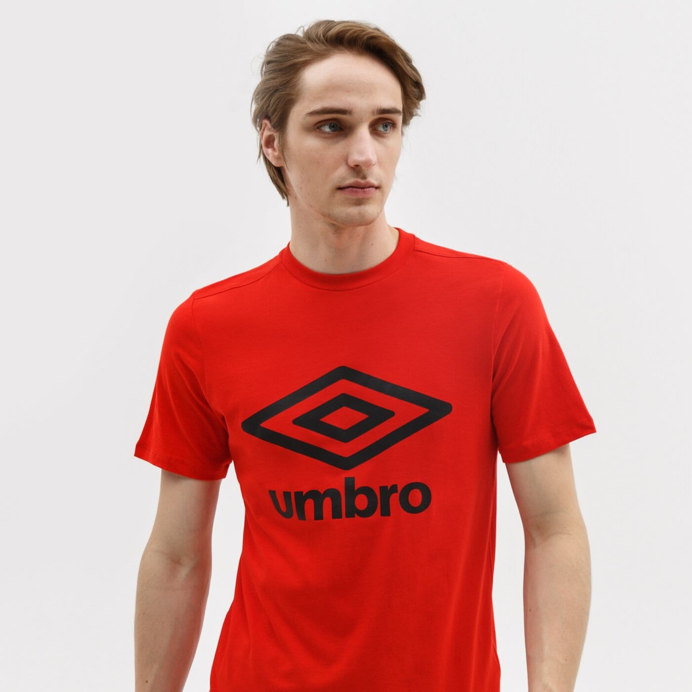 Koszulka męska UMBRO T-SHIRT FW LARGE LOGO COTTON 65352u-6vb kolor czerwony
