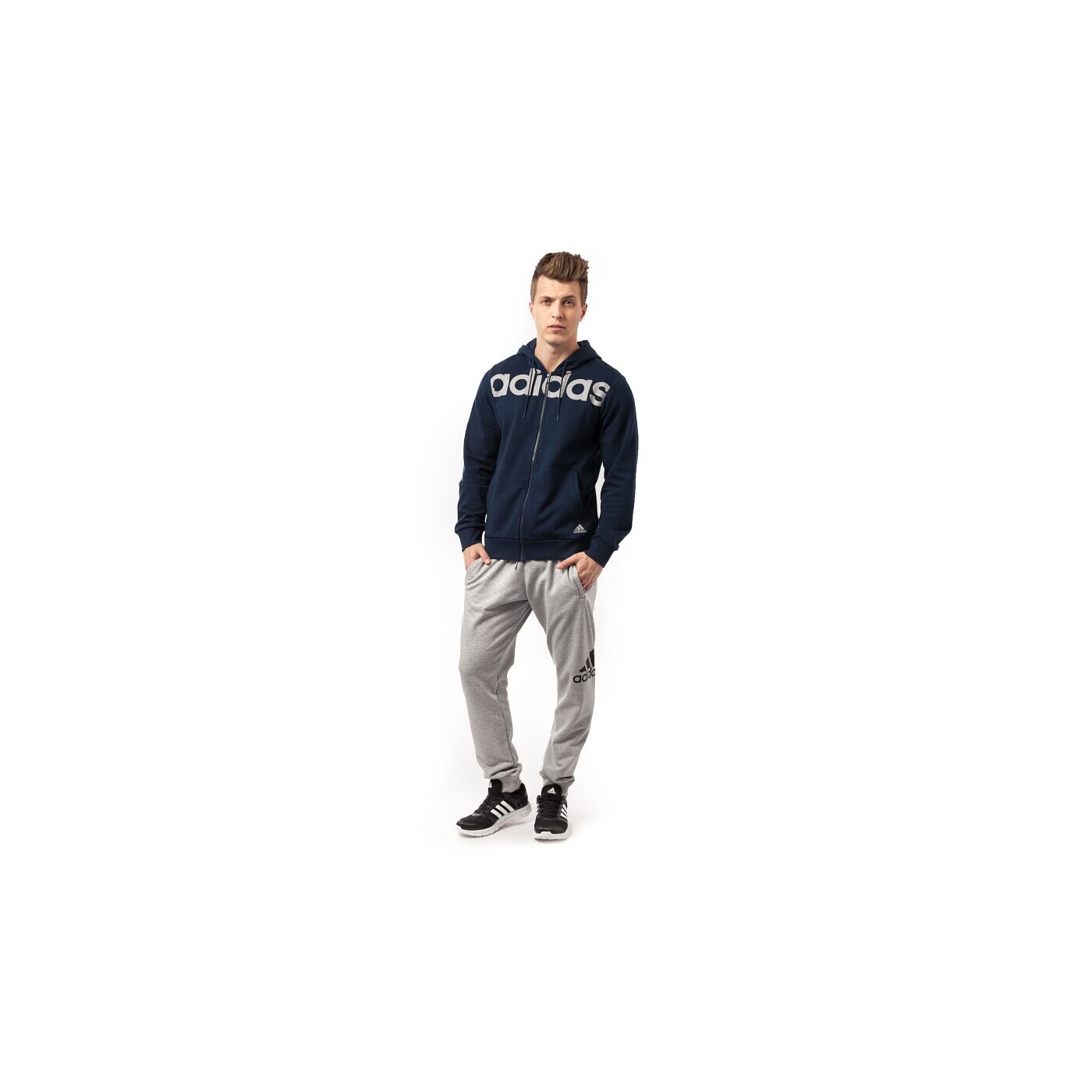 Bluza męska ADIDAS BLUZA LIN FZ HOOD s21300 kolor granatowy