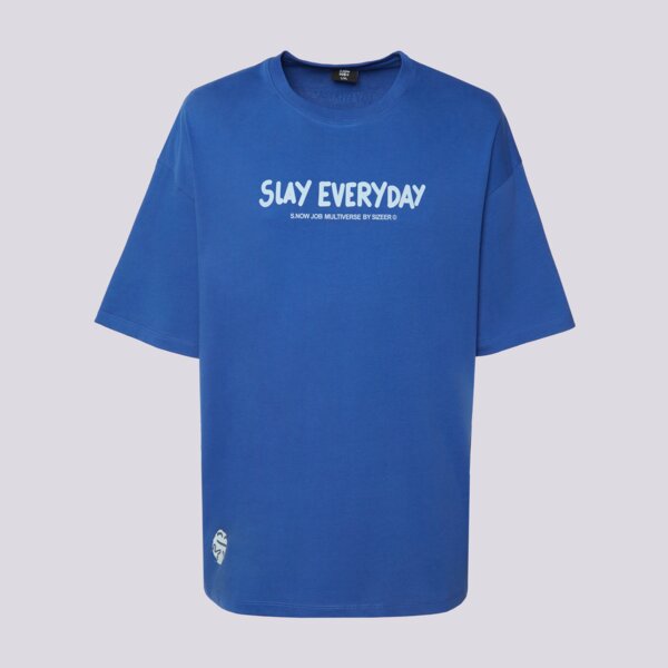 S.NOW JOB SIZEER T SHIRT "SLAY"-BLUE si323tsu55001 kolor niebieski