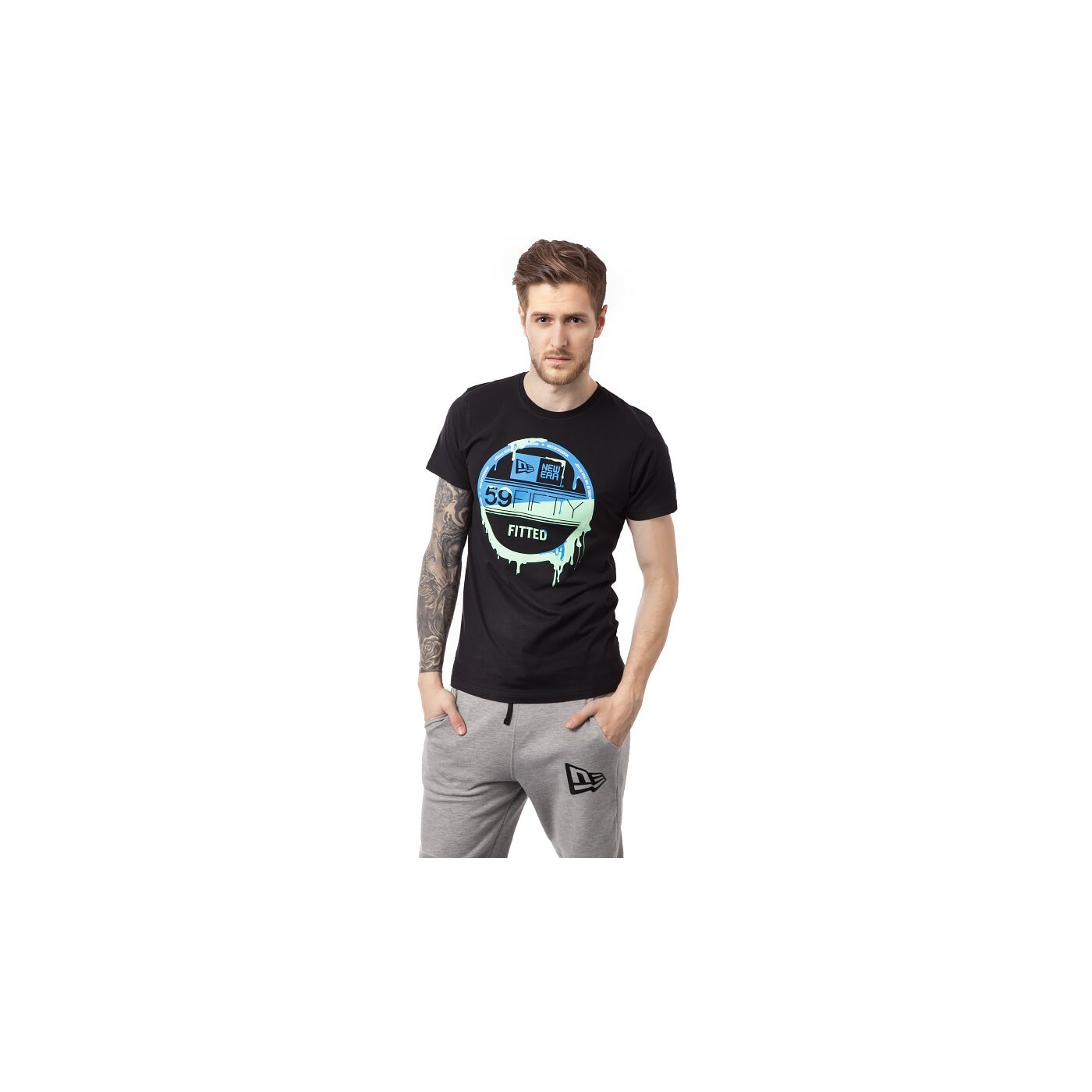 Koszulka męska NEW ERA T-SHIRT VISOR STICKY 11136456 kolor czarny