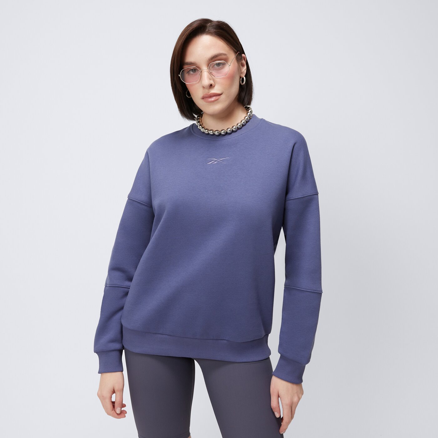 Bluza damska REEBOK BLUZA LUX OVERSIZED CREW 100214756 kolor fioletowy