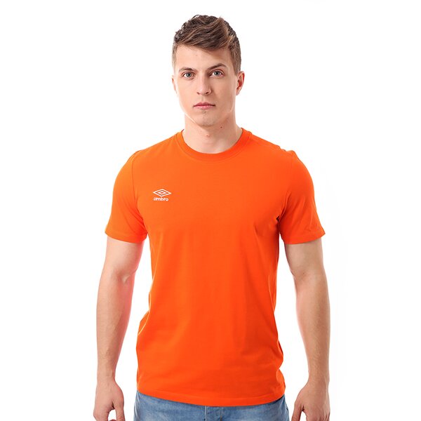Koszulka męska UMBRO T-SHIRT SMALL LOGO CTN 62293u1f2 kolor pomarańczowy