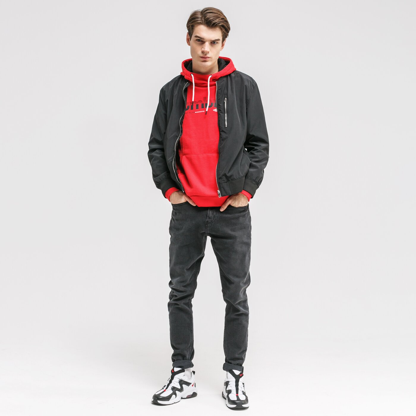 Bluza męska UMBRO BLUZA Z KAPTUREM WILLIS ul320blm08002 kolor czerwony