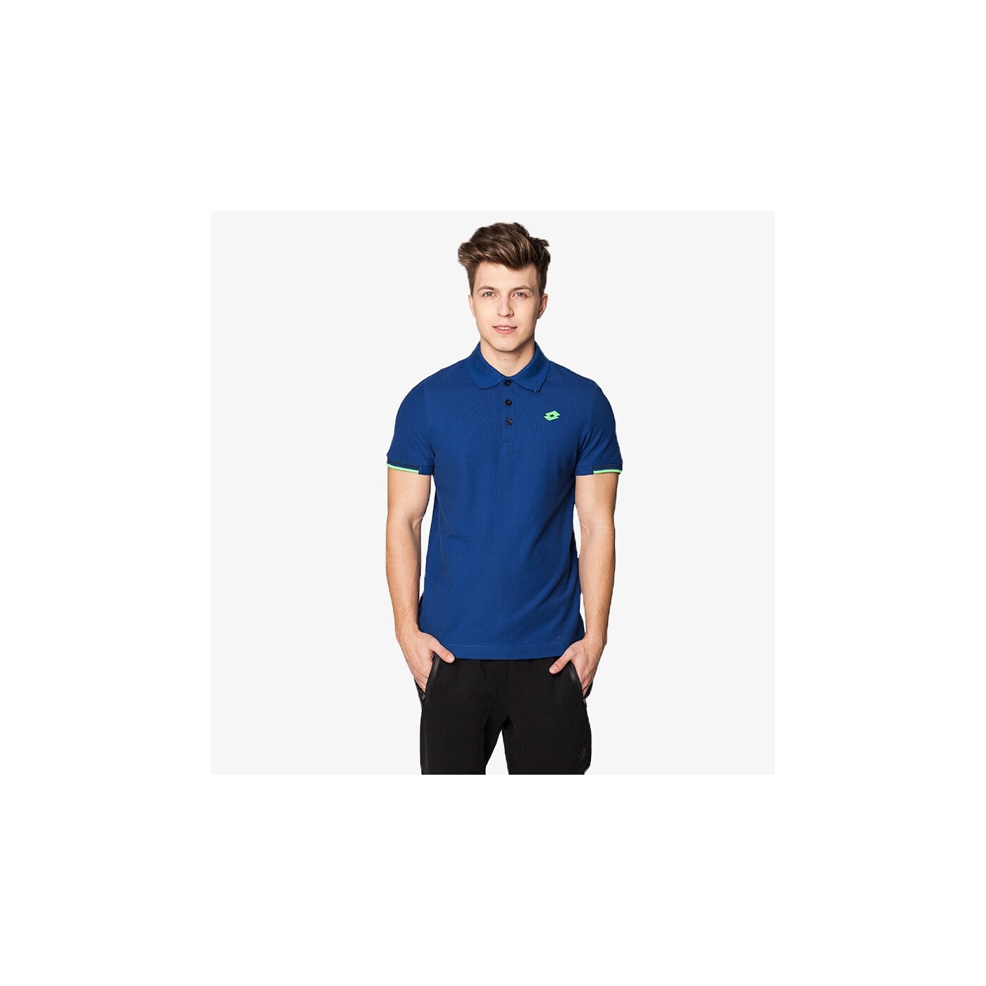 Koszulka polo męska LOTTO POLO BRODSY LOGO PLUS s0947 kolor niebieski