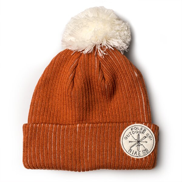 Czapka zimowa damska NIKE CZAPKA SB X POLER POM BEANIE 749772820 kolor pomarańczowy