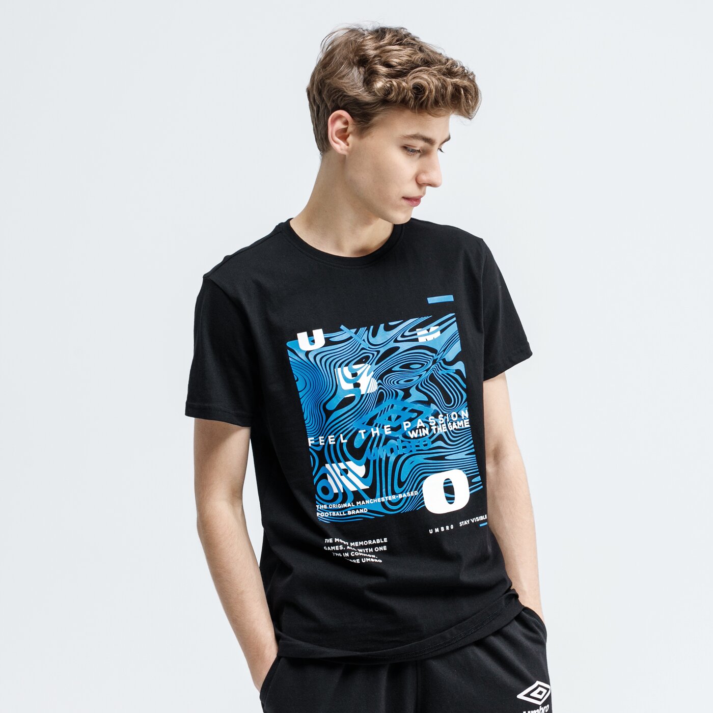 Koszulka męska UMBRO T-SHIRT TROLVO ul120tsm37002 kolor czarny