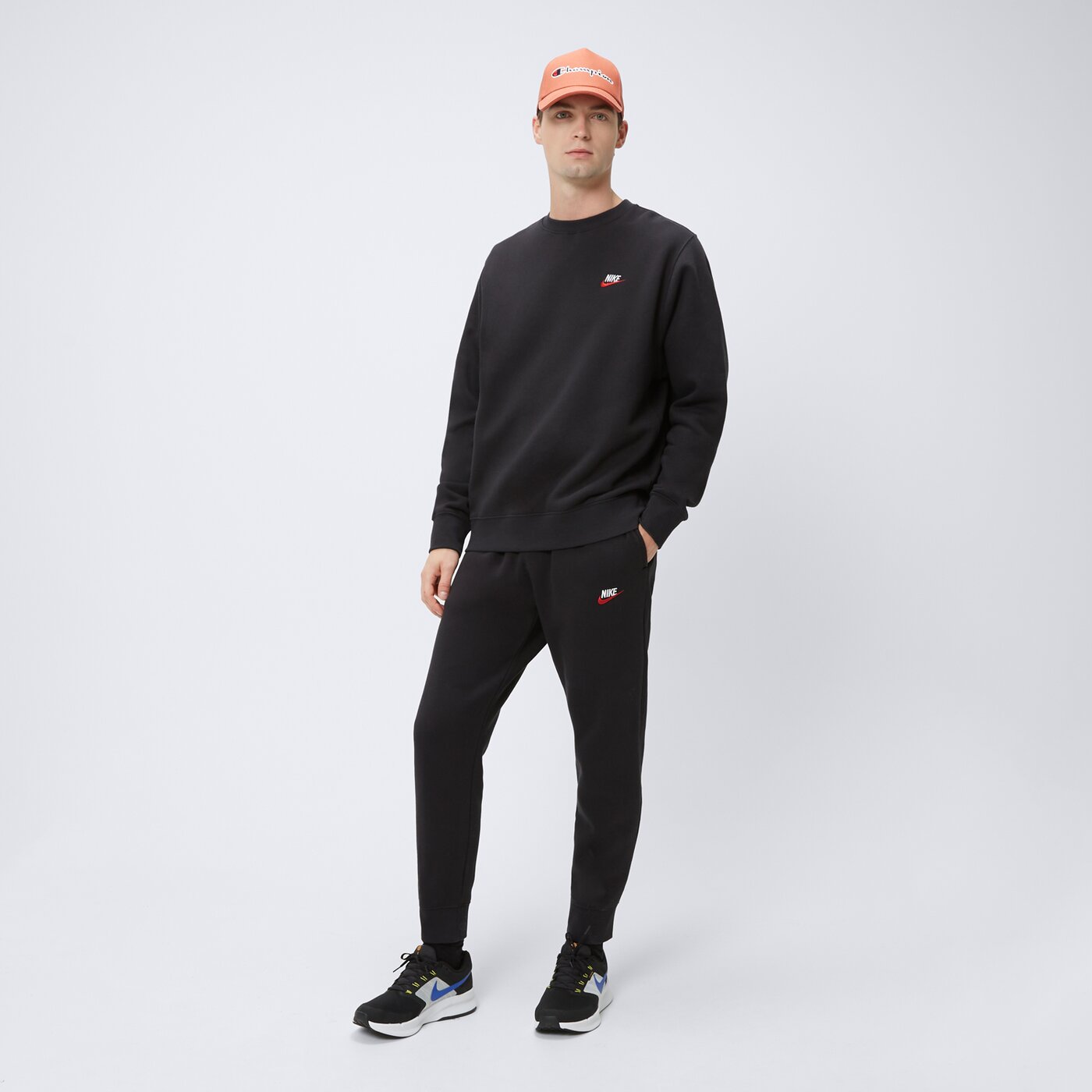 Bluza męska NIKE BLUZA M NSW CLUB DT CREW BB ESSENTIALS dq8383-012 kolor czarny