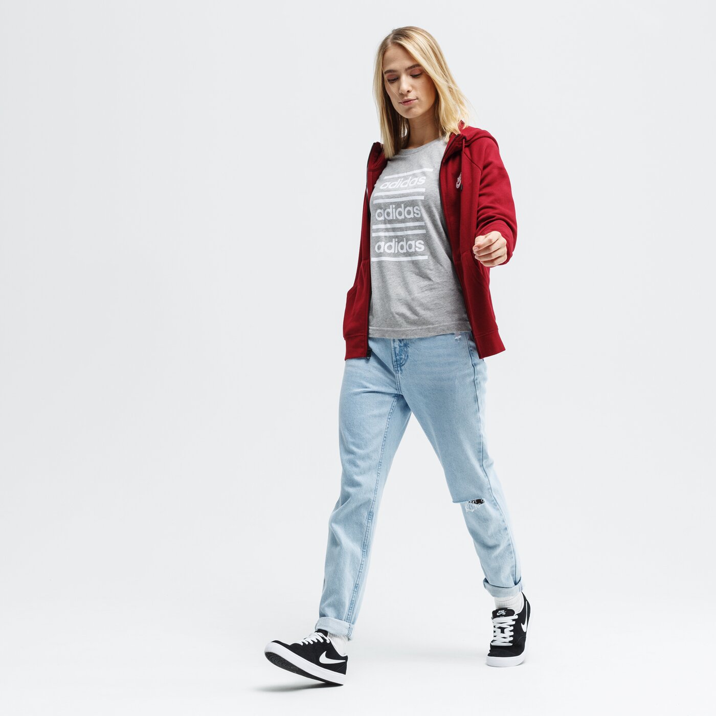 Bluza damska NIKE BLUZA W NSW ESSNTL FZ FLC bv4122-677 kolor bordowy