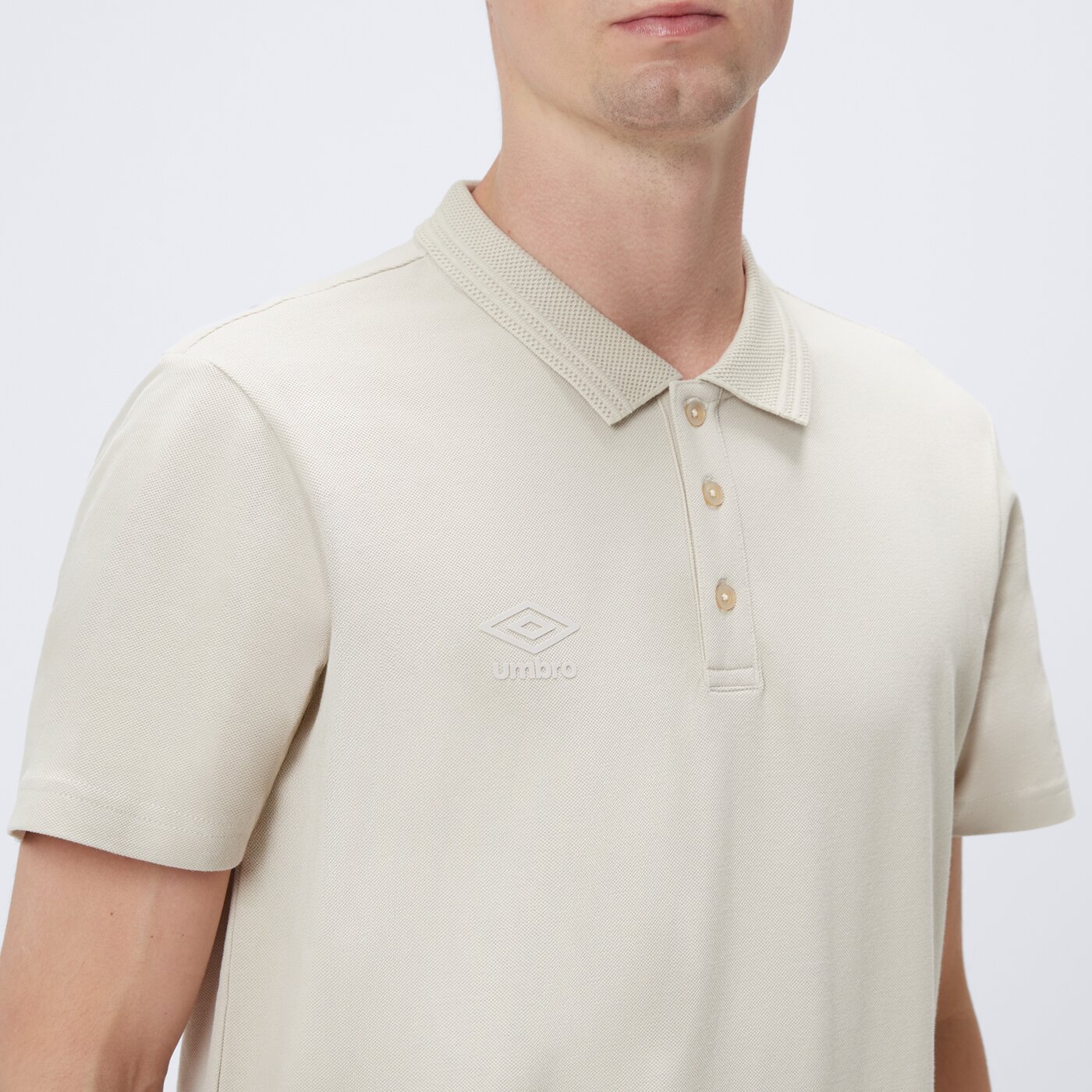 Koszulka polo męska UMBRO POLO ESS ul125pom90007 kolor beżowy
