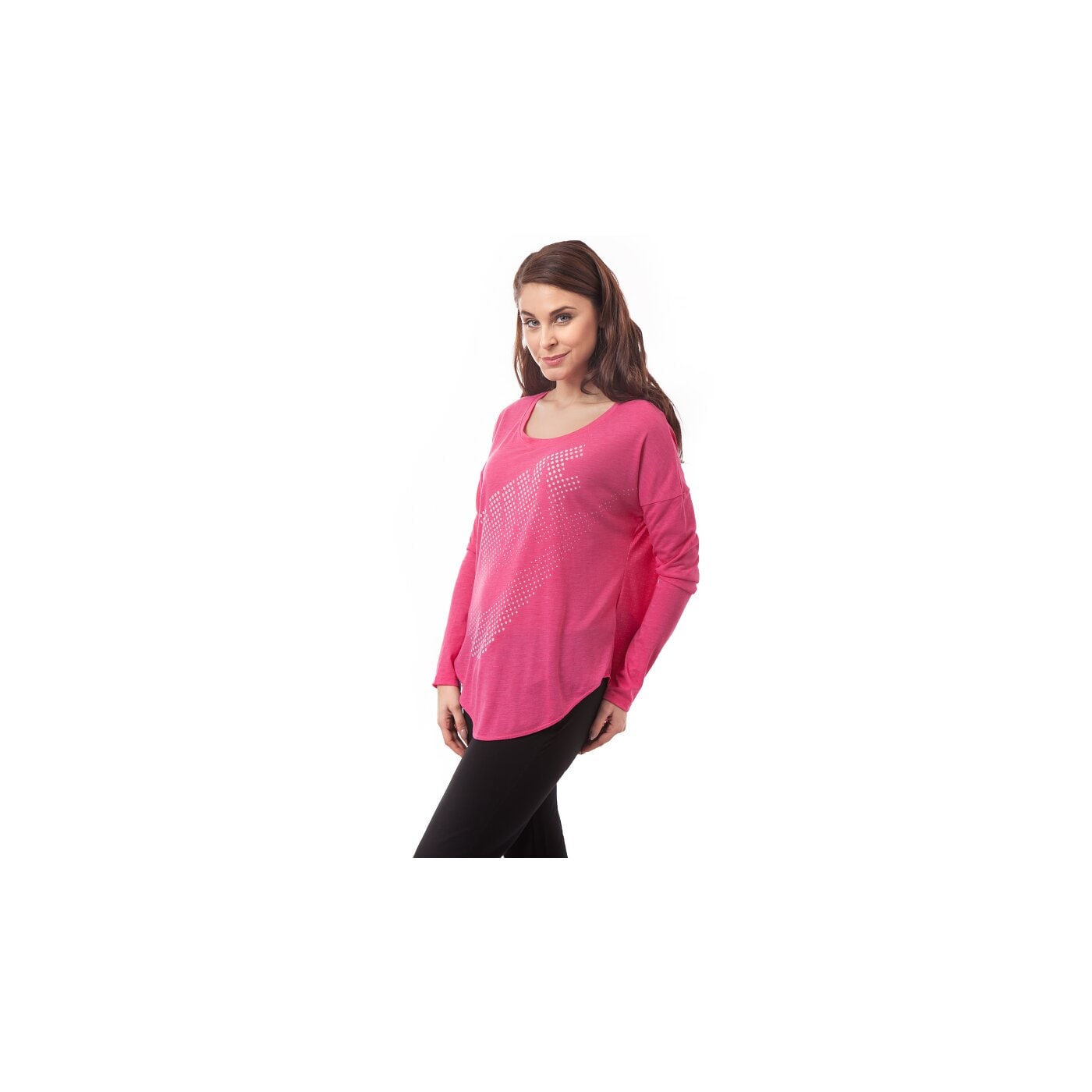 Koszulka damska NIKE T-SHIRT LS TEE TP 642753612 kolor bordowy