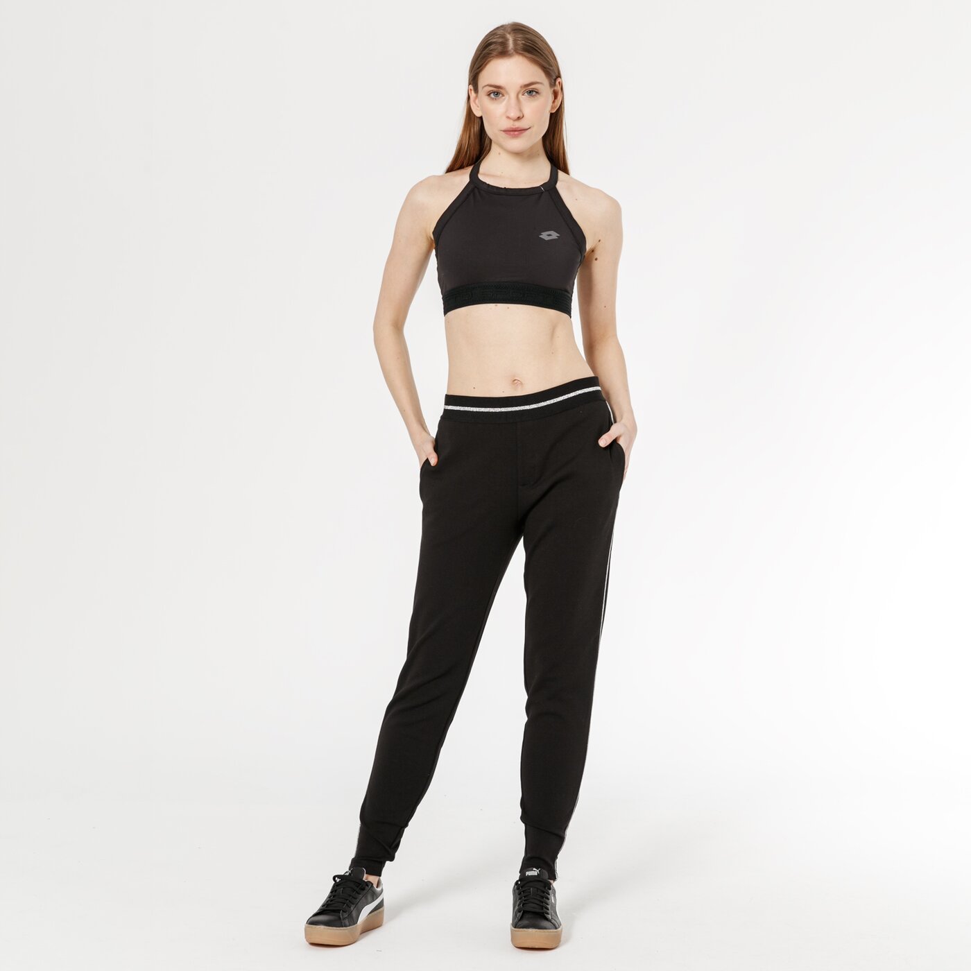 Spodnie dresowe damskie LOTTO SPODNIE ANDRIA lo19spd22001 kolor czarny