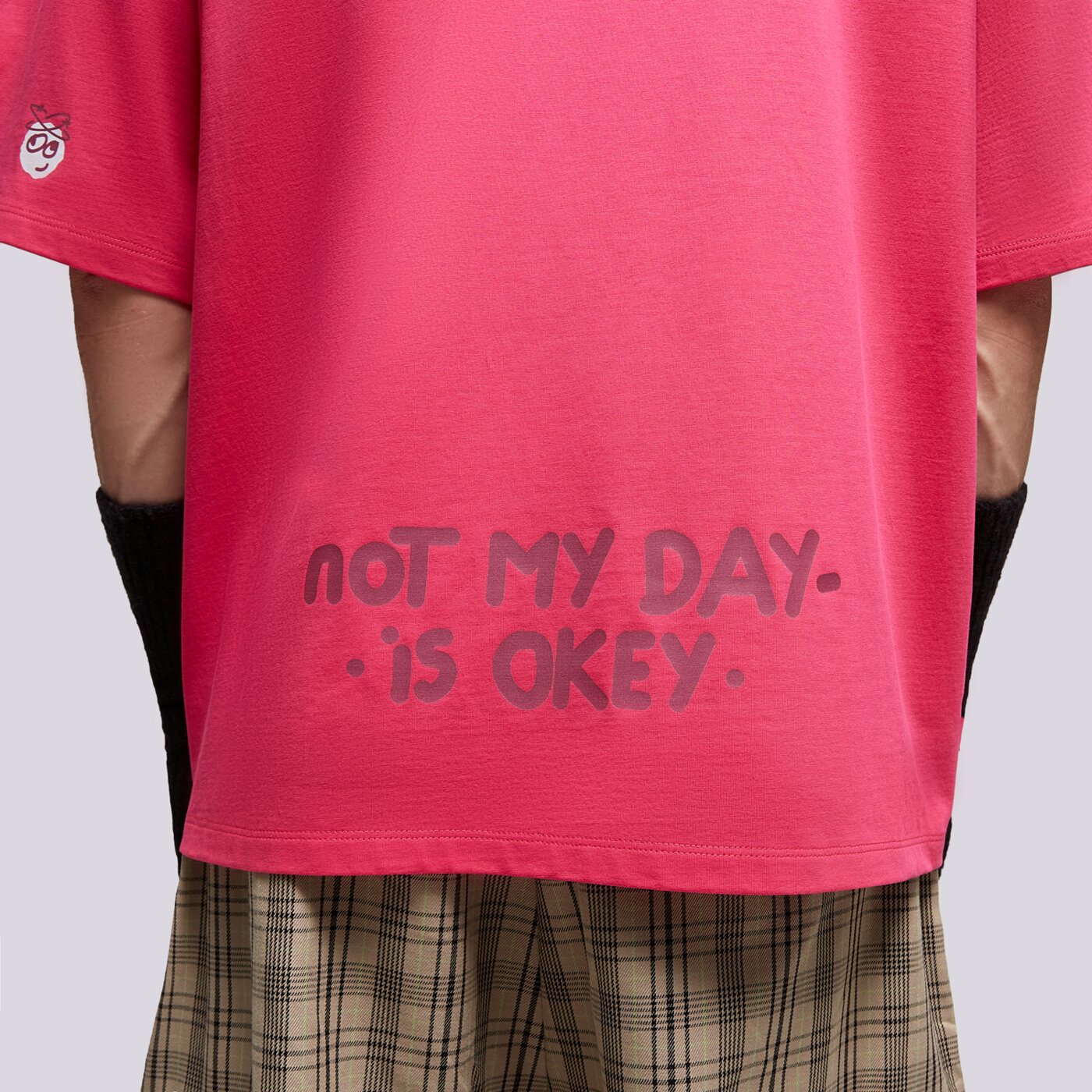 S.NOW JOB SIZEER T SHIRT "NOT MY DAY"-MAGENTA si323tsu54001 kolor różowy