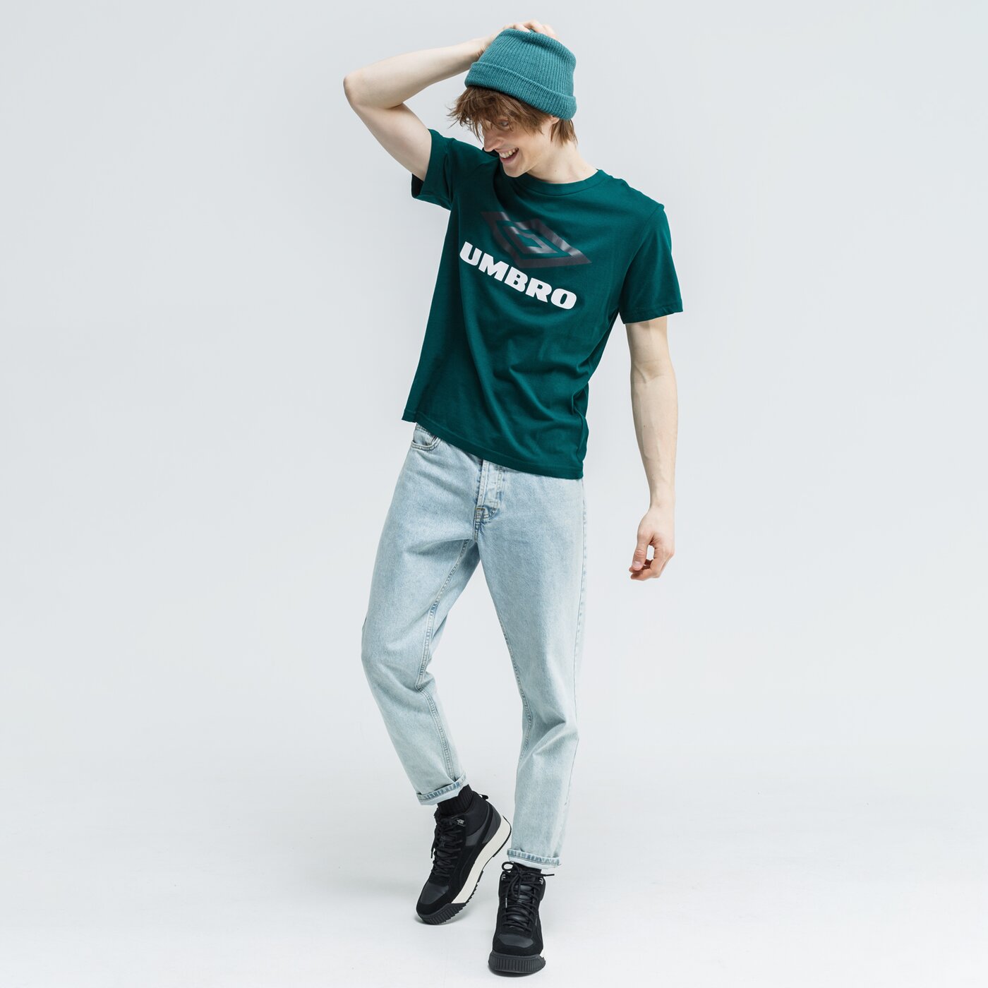 Koszulka męska UMBRO T-SHIRT LARGE LOGO 65802u-jg2 kolor zielony