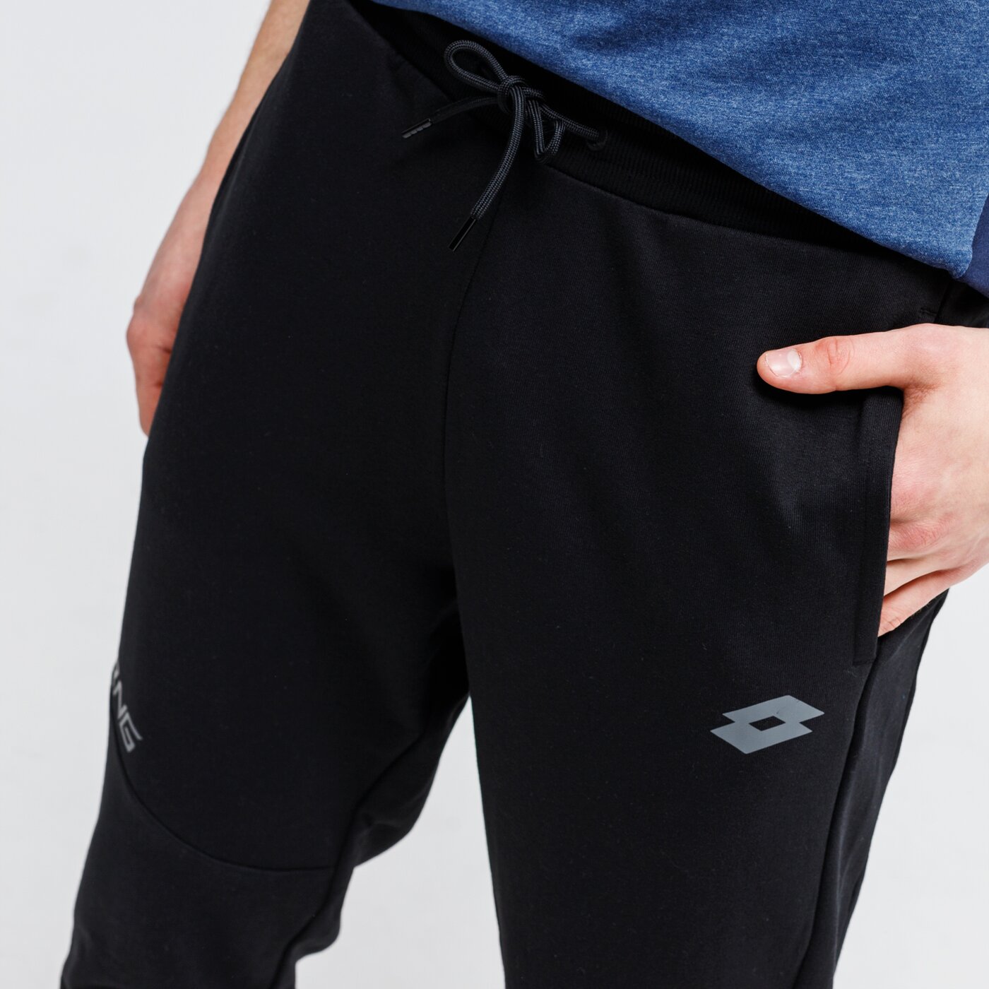 Spodnie dresowe męskie LOTTO SPODNIE DINAMICO II RIB FT 213006-1cl kolor czarny