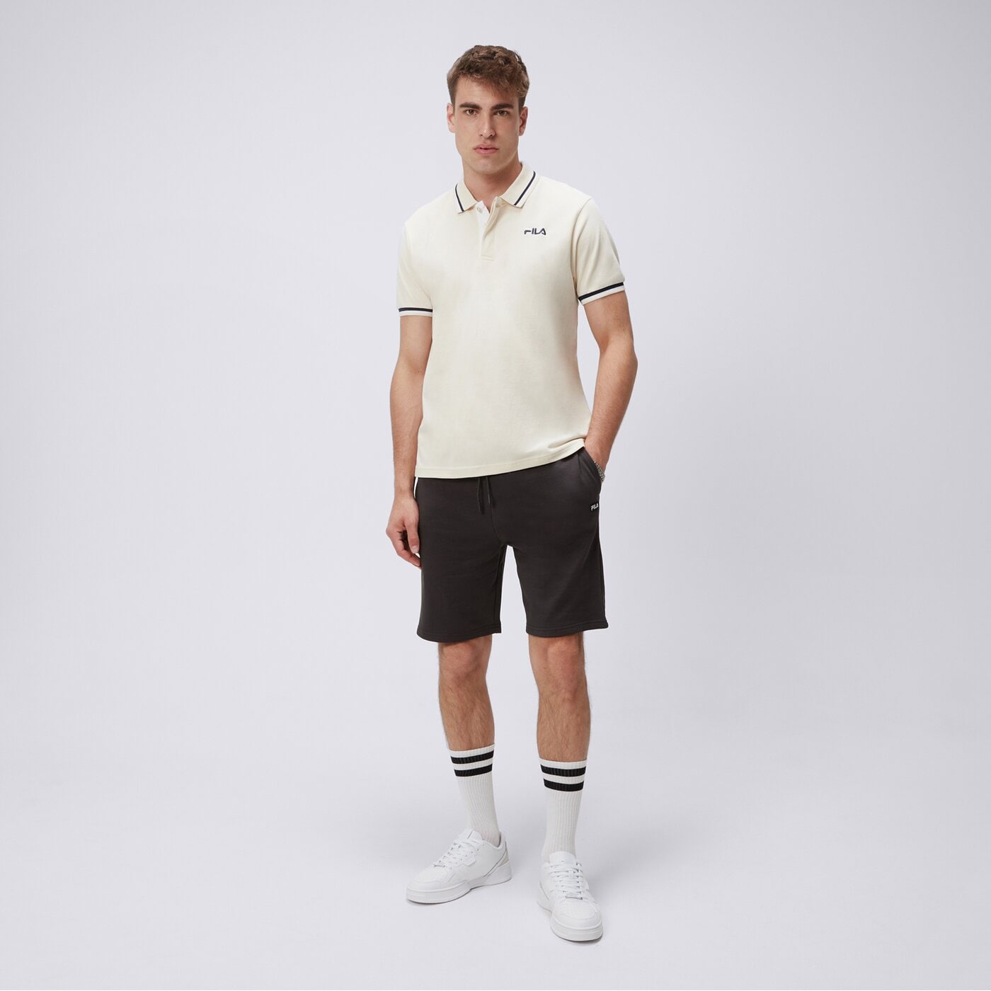 Koszulka polo męska FILA POLO PAZZO ss17spm041792 kolor beżowy