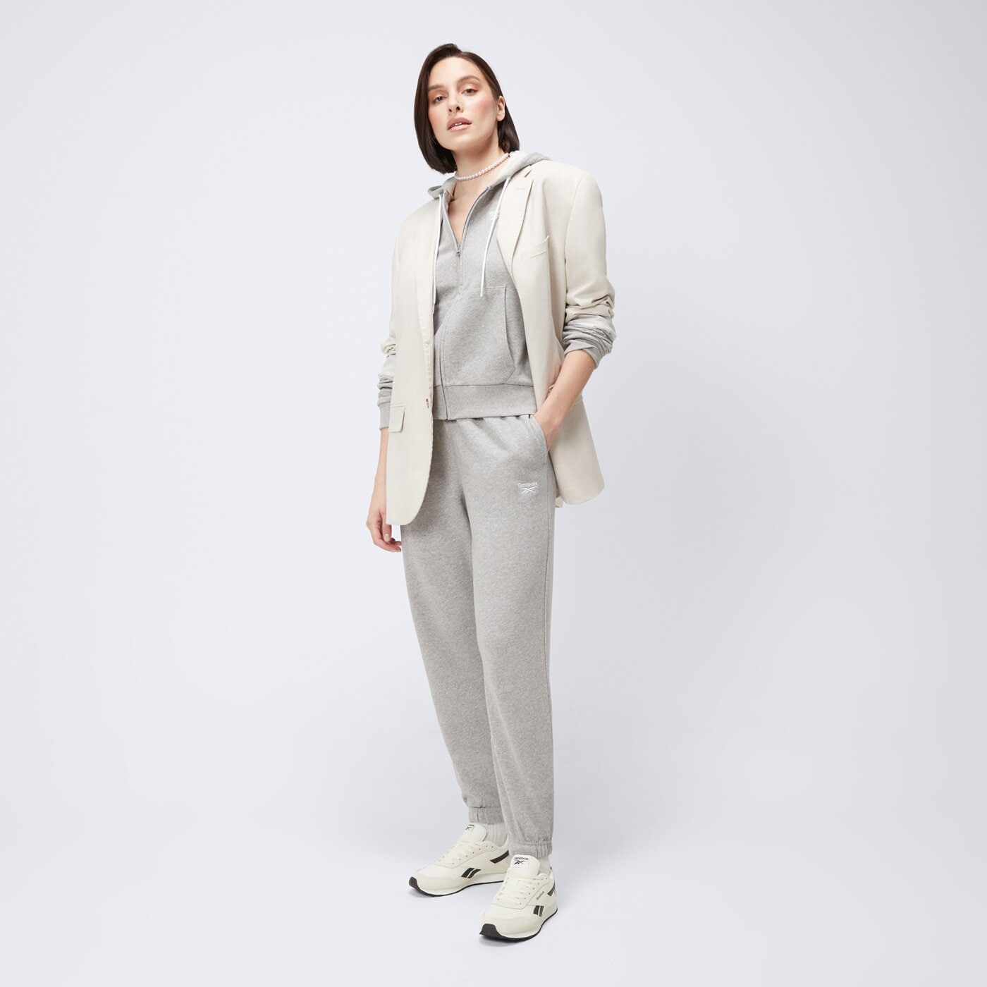 Spodnie dresowe damskie REEBOK SPODNIE RI FRENCH TERRY PANT 100071694 kolor szary