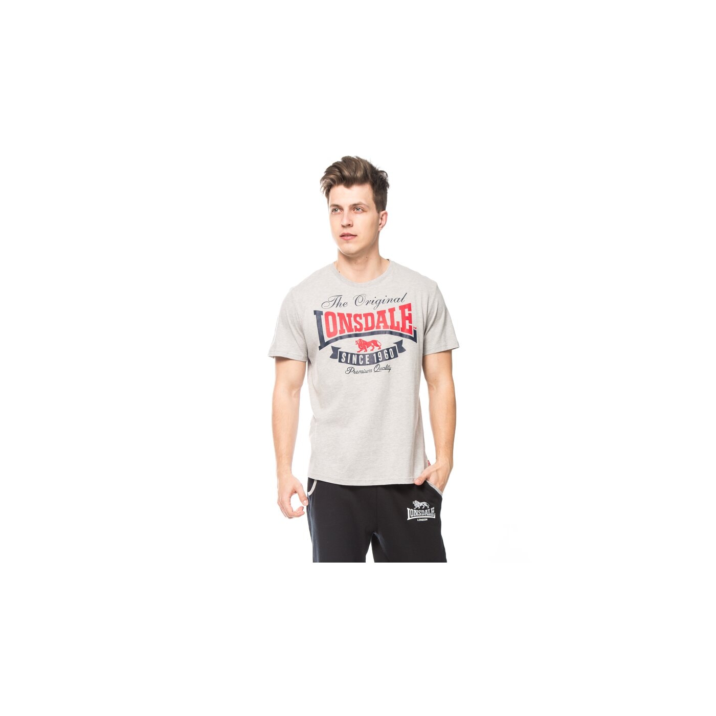 Koszulka męska LONSDALE T-SHIRT CORRIE 1155441004 kolor szary