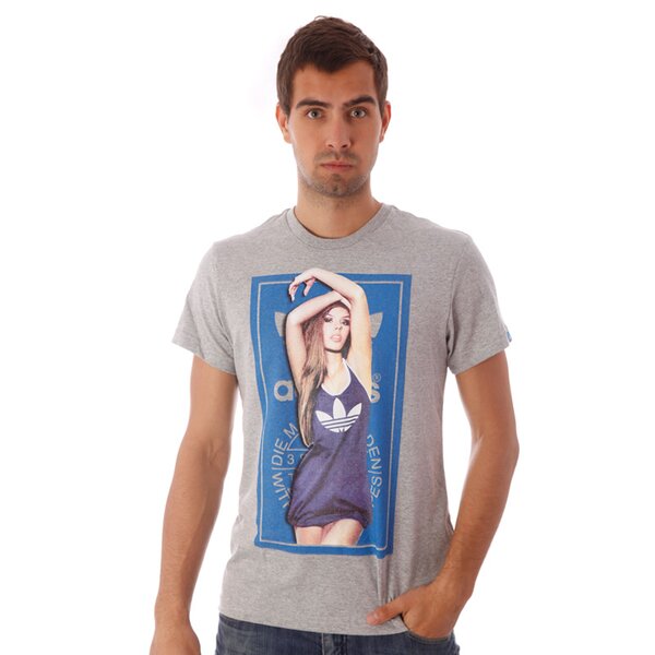 Koszulka męska ADIDAS T-SHIRT LABEL POSE TEE g92632 kolor szary