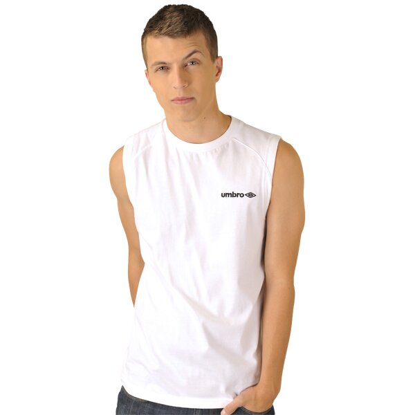 Koszulka męska UMBRO T-SHIRT A LEVER S/L TEE 60467u002 kolor biały