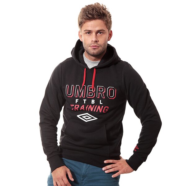 Bluza męska UMBRO BLUZA GRAPHIC FTBL OH HOODED TOP 62608u060 kolor czarny