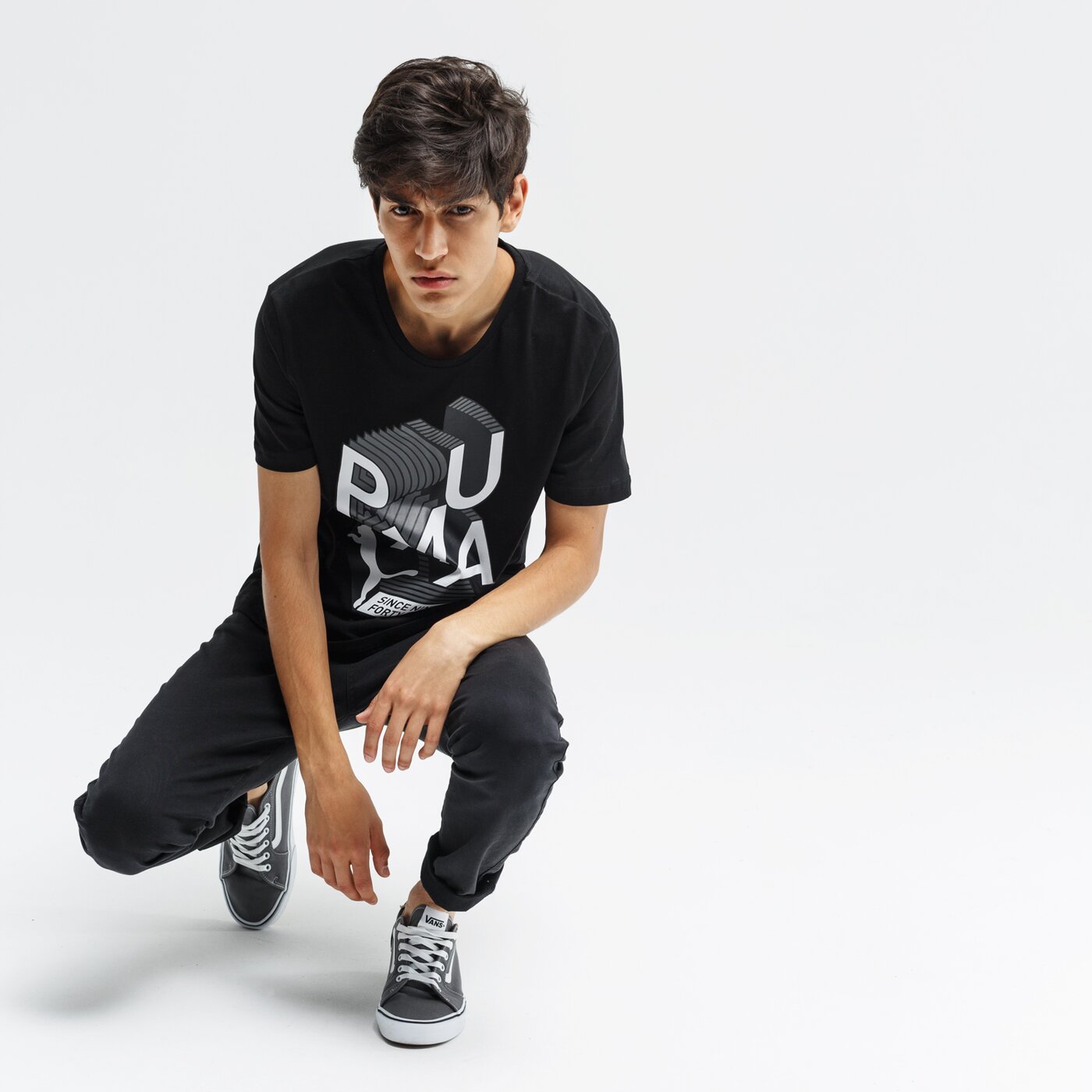 Koszulka męska PUMA T-SHIRT SS GRAPHIC EFFECT INTEREST 58019301 kolor czarny