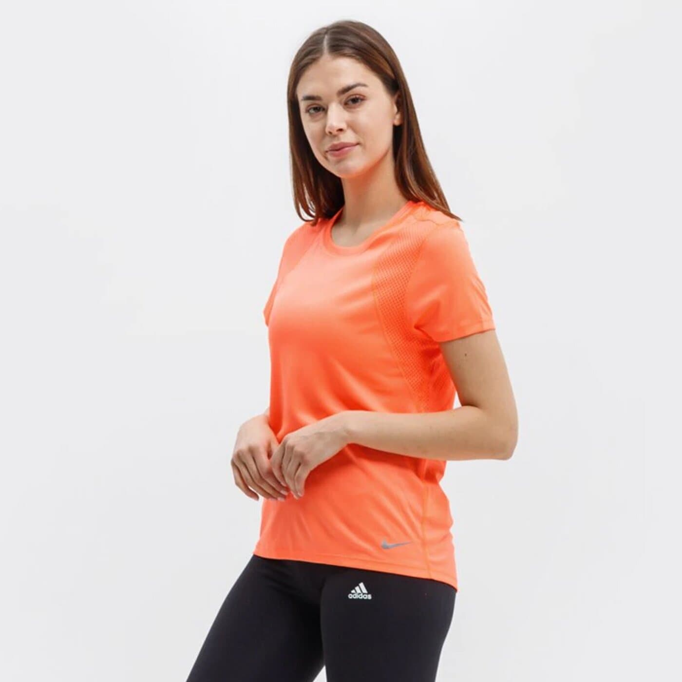 Koszulka damska NIKE T-SHIRT RUN 890353-854 kolor pomarańczowy