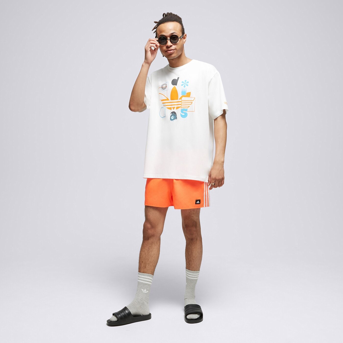 Kąpielówki męskie ADIDAS SZORTY 3S CLX SH VSL ht4371 kolor pomarańczowy