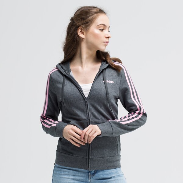 Bluza damska ADIDAS BLUZA ROZPINANA Z KAPTUREM W E 3S FZ HD du0657 kolor szary