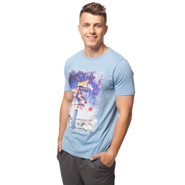 Koszulka męska FEEWEAR T-SHIRT DESERT fw15tsm27002 kolor niebieski