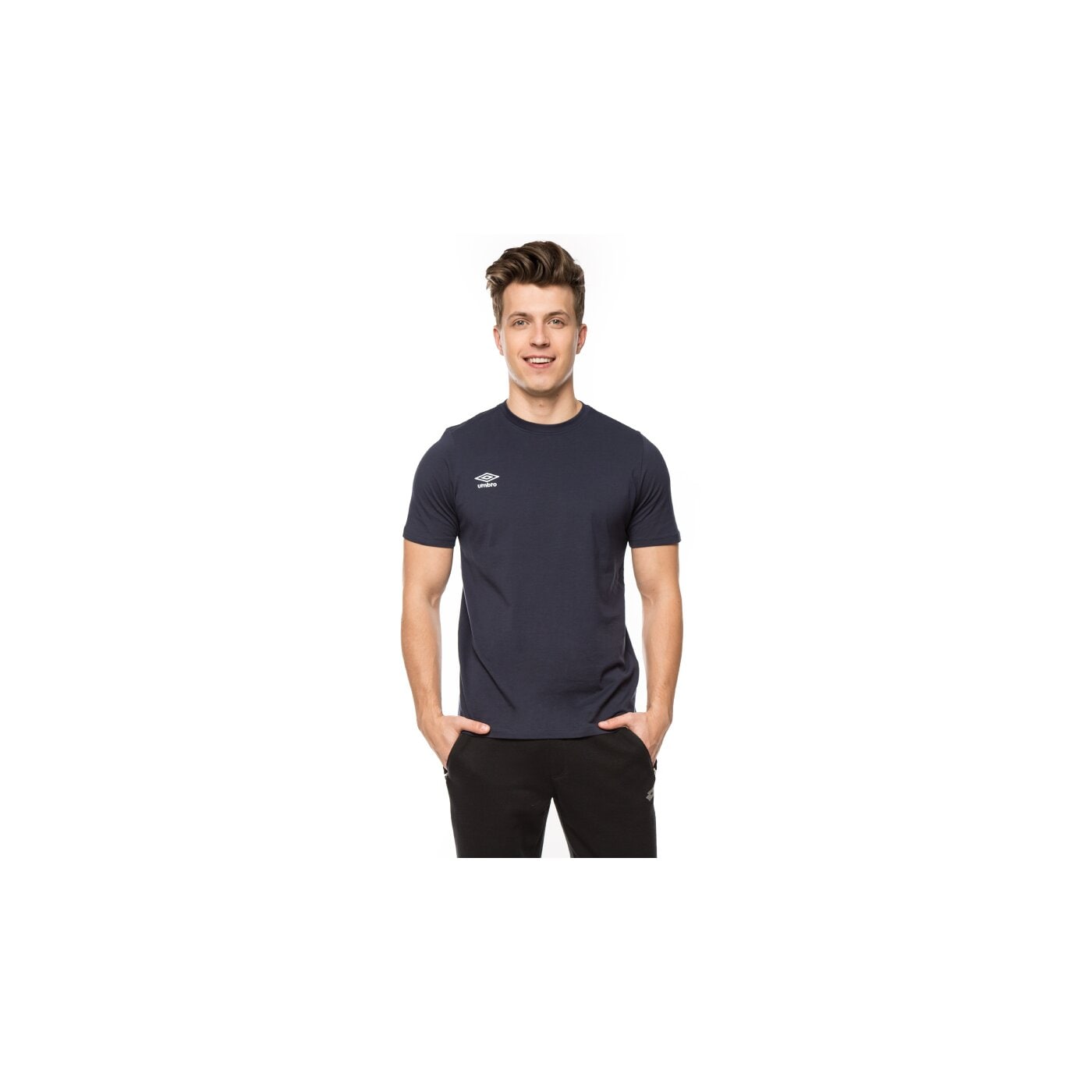 Koszulka męska UMBRO T-SHIRT SMALL LOGO CTN TEE 62293uy70 kolor granatowy
