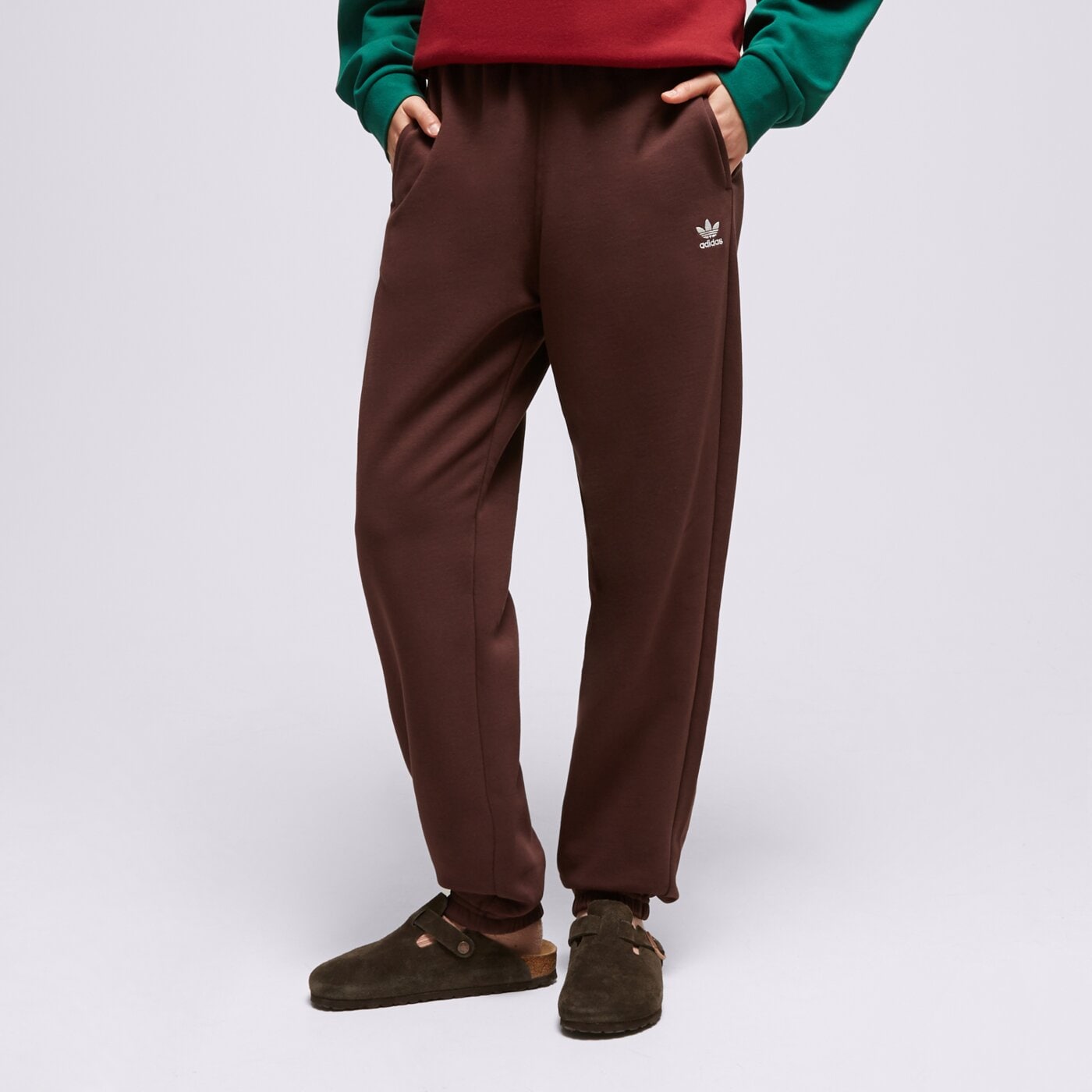 Spodnie dresowe damskie ADIDAS SPODNIE ij9810 kolor brązowy