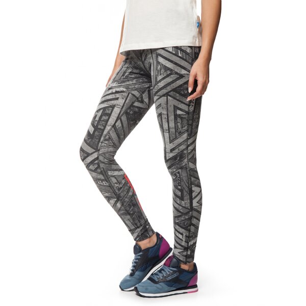 Spodnie dresowe damskie REEBOK SPODNIE OS NYLUX TIGHTG ai6766 kolor szary