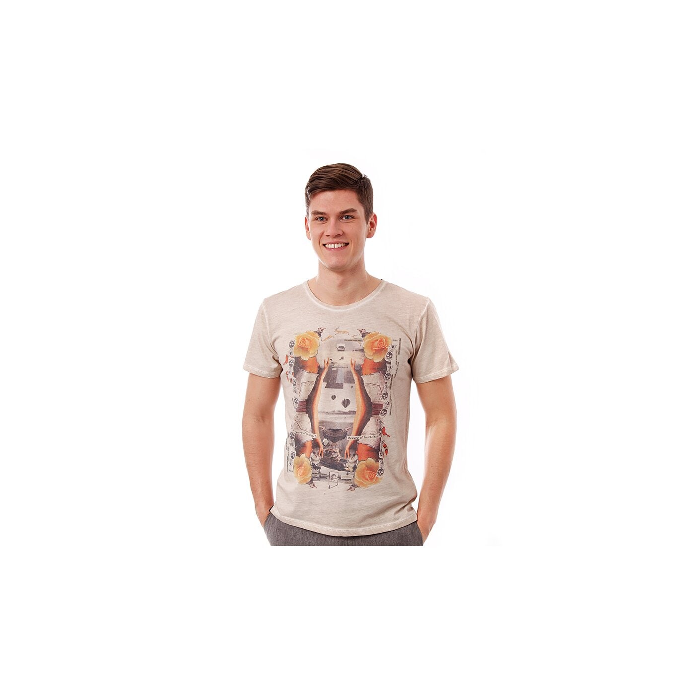 Koszulka męska O'NEILL T-SHIRT O'RIGINALS MEX S/SLV TEE 4023001081 kolor szary