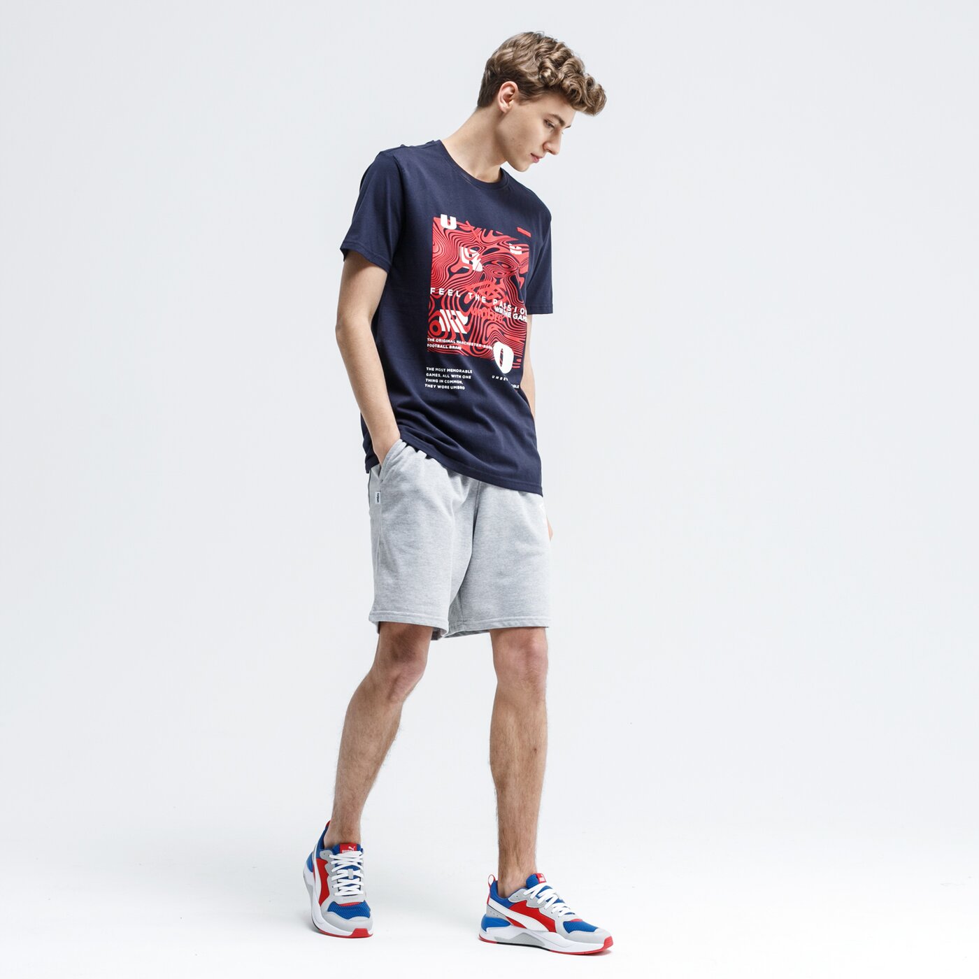 Koszulka męska UMBRO T-SHIRT TROLVO ul120tsm37001 kolor granatowy