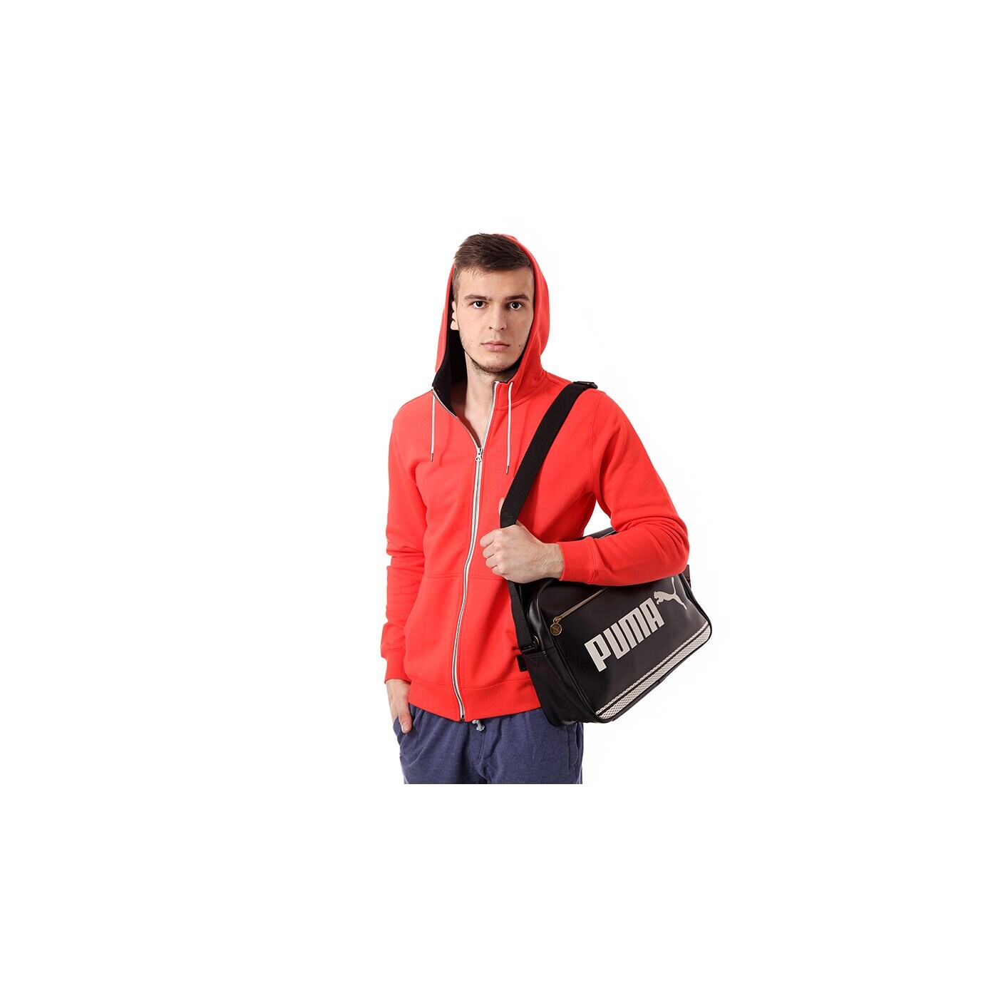 Torba sportowa damska PUMA TORBA CAMPUS REPORTER BLACK-SILVER BIRCH 7174401 kolor czarny