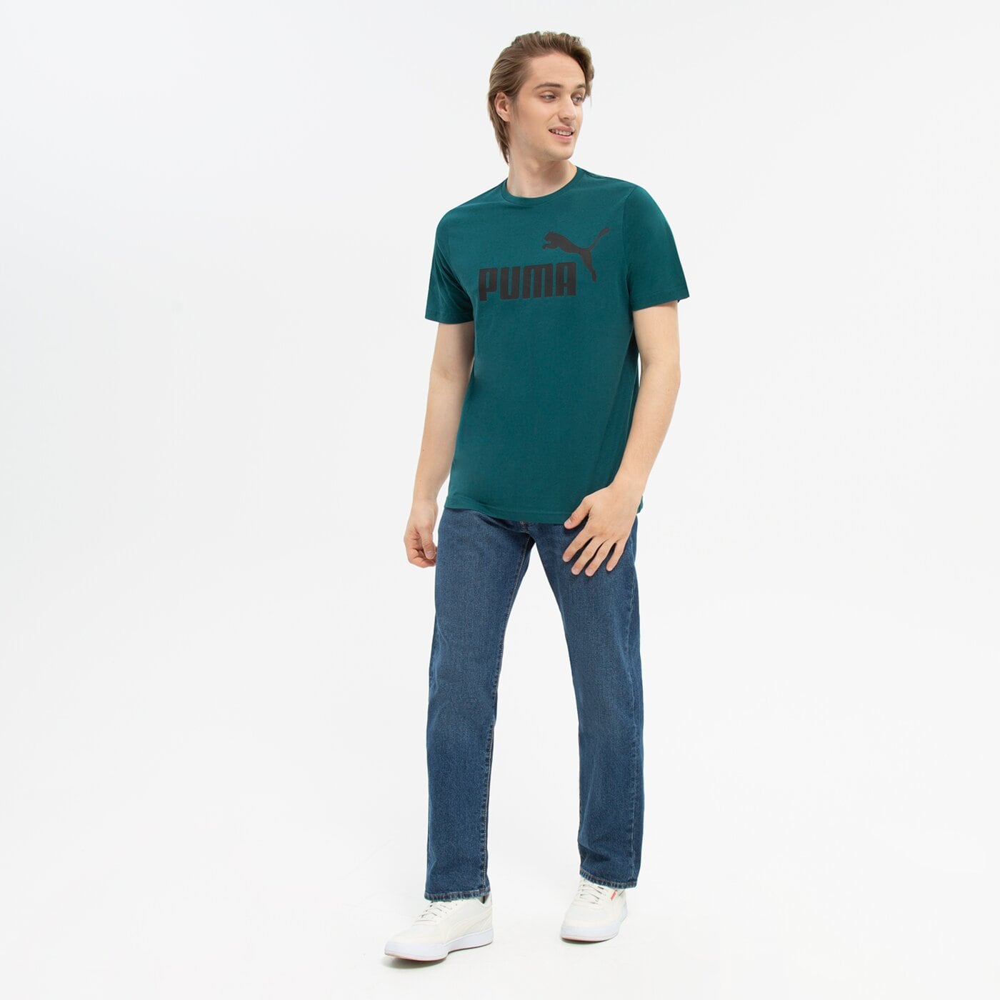 Koszulka męska PUMA T-SHIRT ESS LOGO TEE (S) 586667 20 kolor zielony