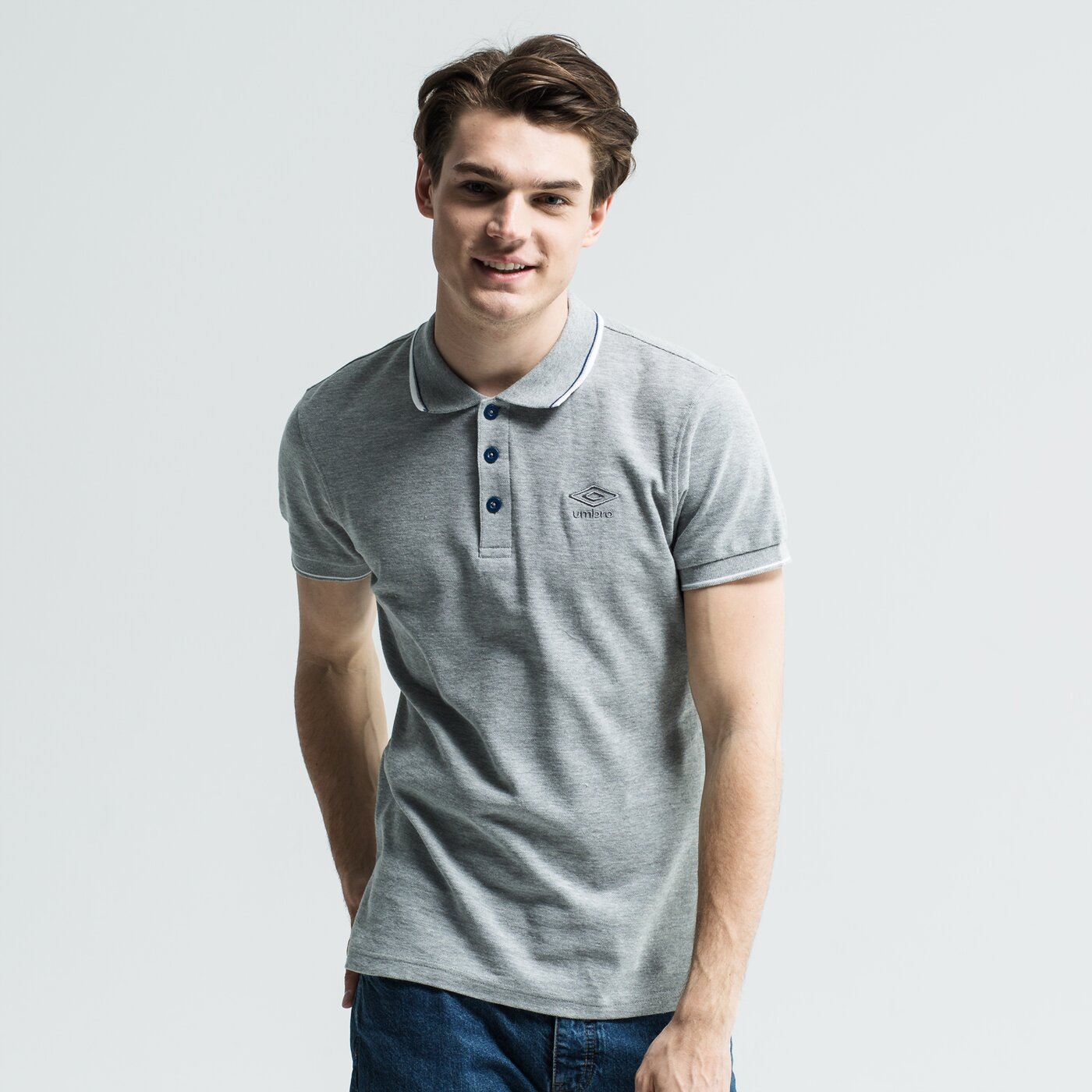 Koszulka polo męska UMBRO POLO NATLO ul19pom06001 kolor szary