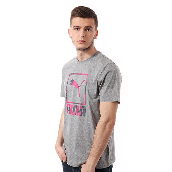 Koszulka męska PUMA T-SHIRT S.CASUAL LOGO TEE 82818503 kolor szary
