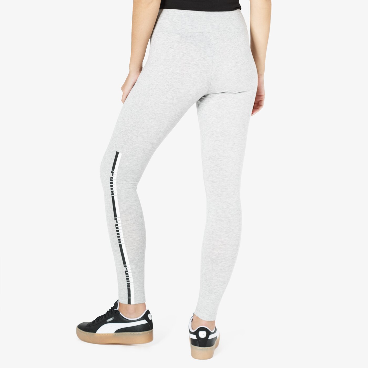 Spodnie dresowe damskie PUMA LEGGINGS ELEVATED ESS TAPE 85214104 kolor szary