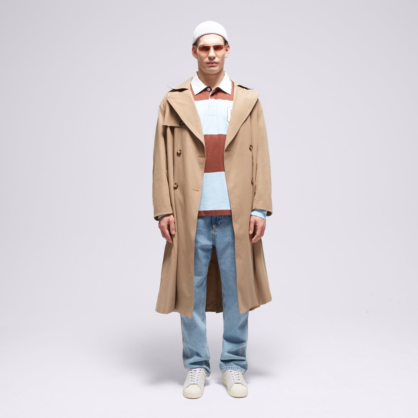 Koszulka polo męska CHAMPION T-SHIRT STRIPED POLO 219181bs151 kolor brązowy