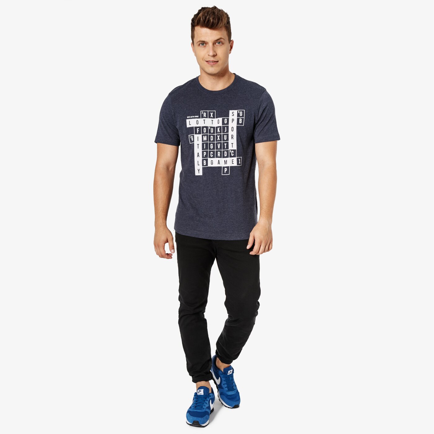 Koszulka męska LOTTO T-SHIRT SS SCRABBLE lo38tsm07002 kolor granatowy